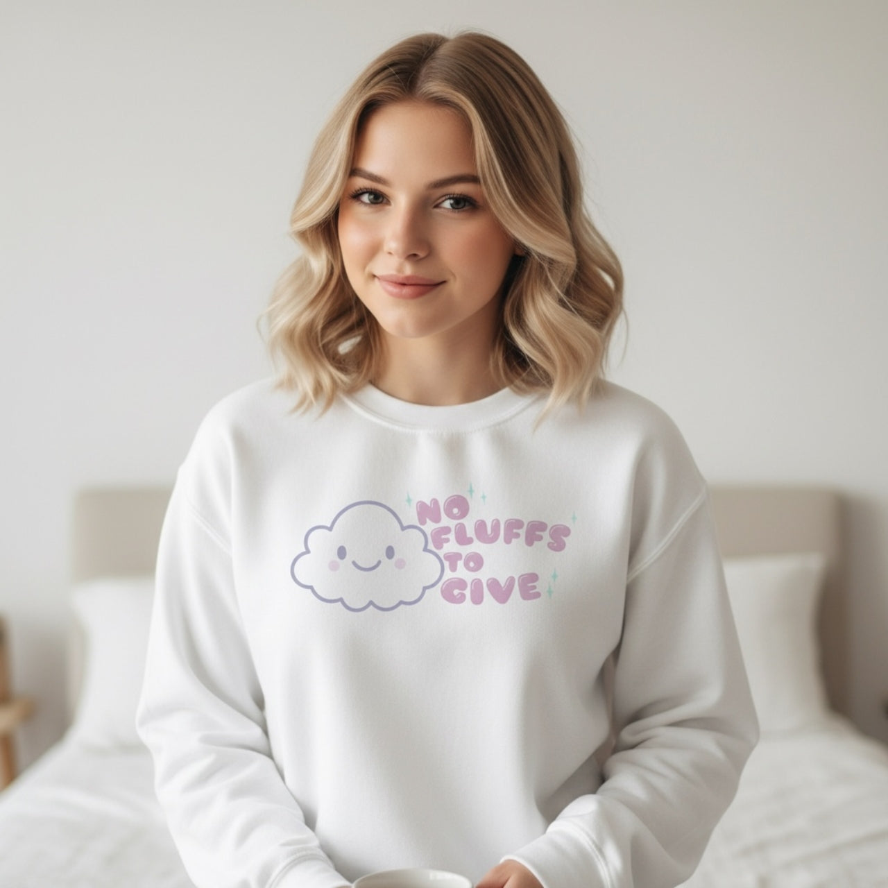 No Fluffs To Give cloud illustration Sweatshirt | Cute sarcastic slogan